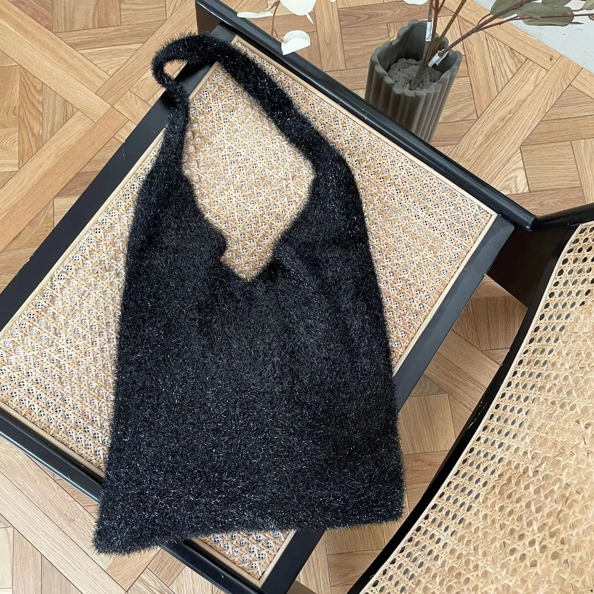 UAKISS  -  Pleuche Y2K Silver Big Soft Shoulder Bags for Women 2024 Luxury Brand Small Armpit Bag Female Underarm Handbags and Purses