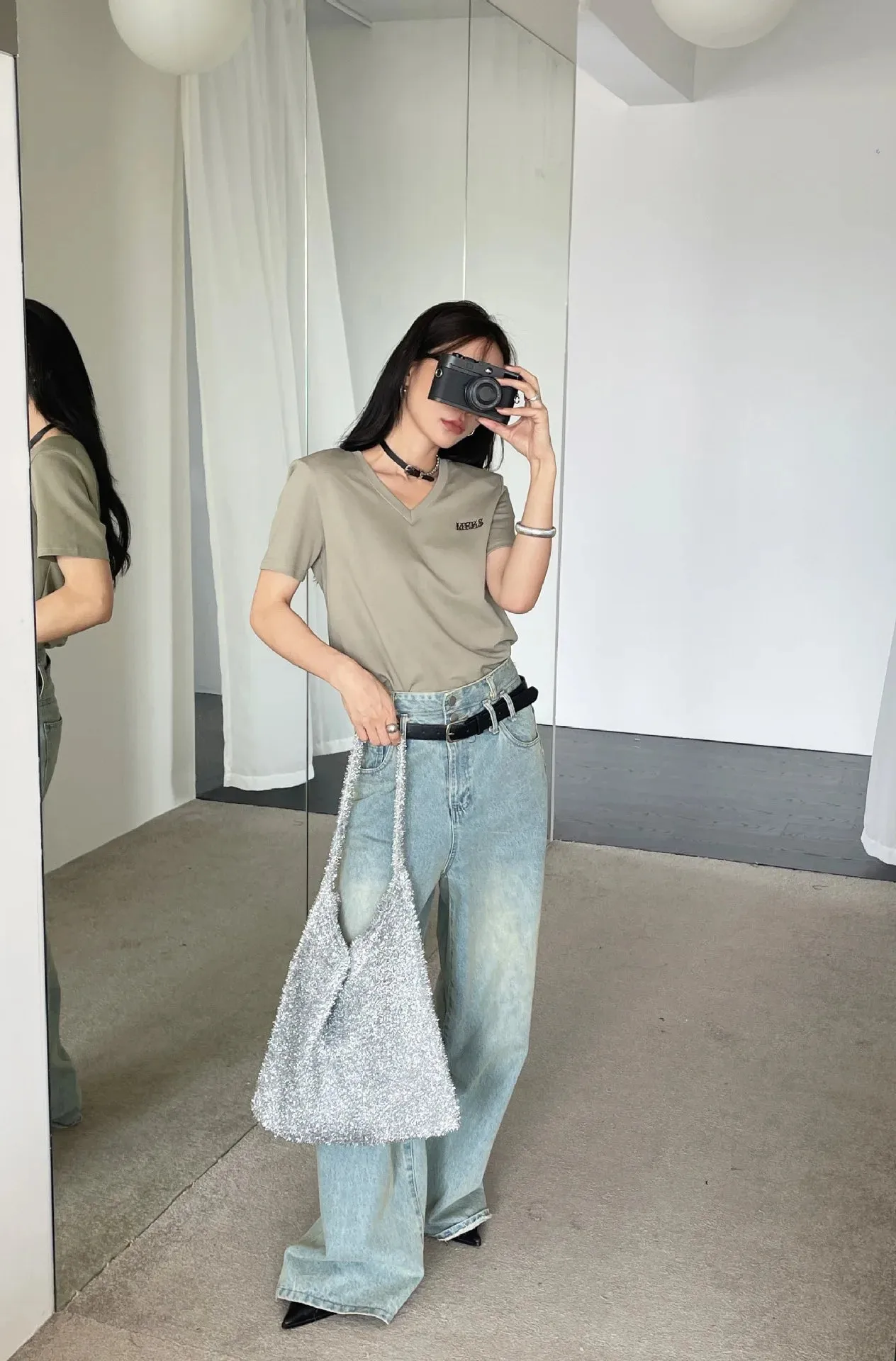 UAKISS  -  Pleuche Y2K Silver Big Soft Shoulder Bags for Women 2024 Luxury Brand Small Armpit Bag Female Underarm Handbags and Purses